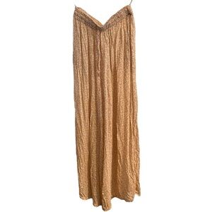 Soji tan and cream ditsy floral crinkle sheer pants